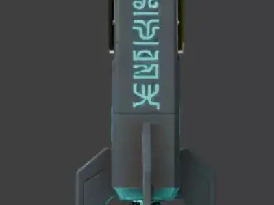 Realistic Sci Fi Alien Rocket 3D Model Low-poly 3D model