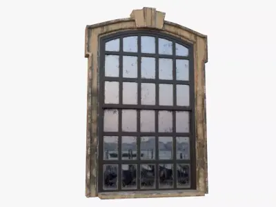 Cement Window 0005 Low-poly 3D model