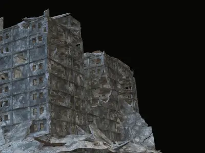 DESTROYED BUILDING 8 Low-poly 3D model purchase