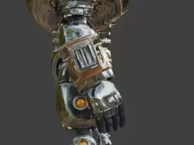 Polished Chrome Atompunk Vanguard 3D Model Low-poly 3D model