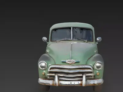 Realistic 50s Classic Pickup Truck 3d model Low-poly 3D model