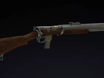 De Lisle Carbine Low Poly  Low-poly 3D model