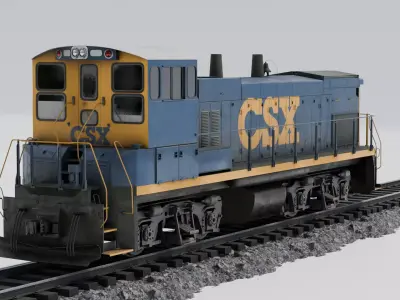 EMD MP15AC Locomotive Low-poly 3D model