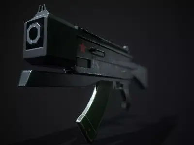 Weapon Low Poly gun Low-poly 3D model