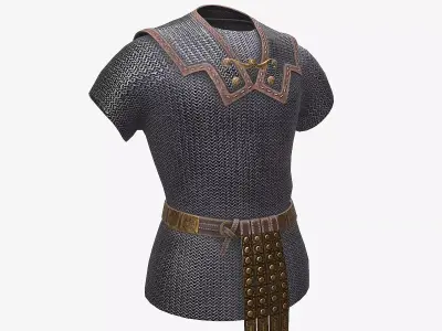 Ancient Armor LoricaHamata 3D Model Game Ready PBR Low Poly Low-poly 3D model