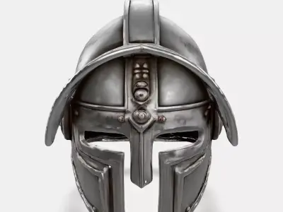 Steel Plate Knight Helmet Low-poly 3D model