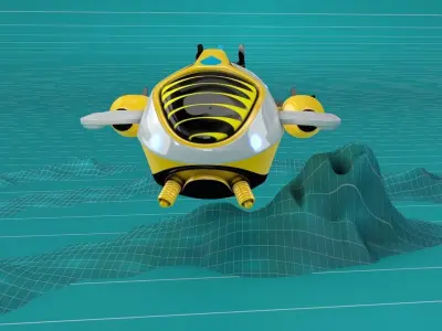 Submarine Balloon Ship 3D model