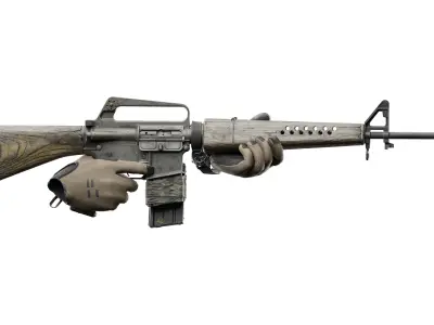 M16A1 FALLOUT Low-poly 3D model