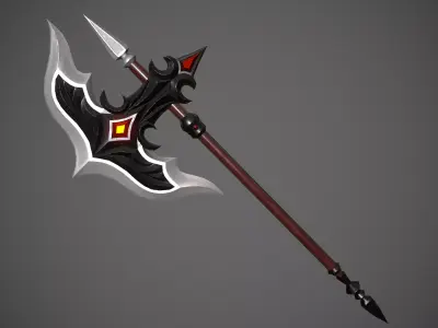 Fantasy dark axe Low-poly 3D model