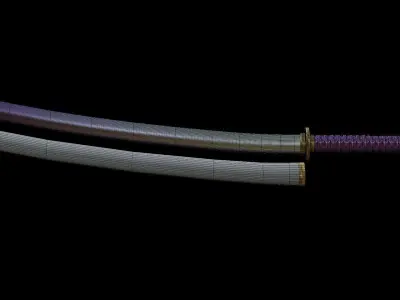 Purple Katana Free 3D model