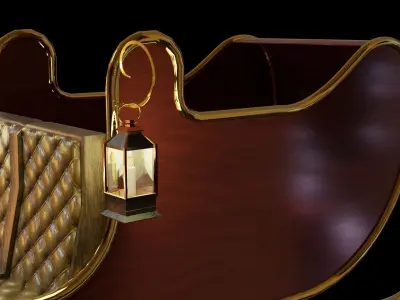 Christmas Sleigh Low-poly 3D model