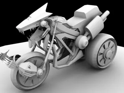 Dragon Bike for game props Low-poly 3D model