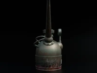 Vintage oil boiler Free low-poly 3D model