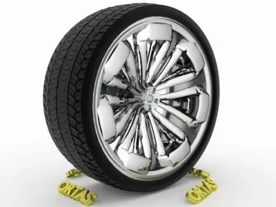 ORTAS CAR WHEEL RIM 129 GAME READY WHEEL RIM TIRE 3D model