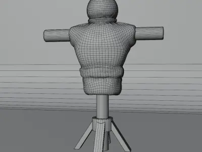 Realistic Wooden Training Dummy  Stylized Scarecrow Target Model Low-poly 3D model