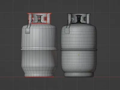 rusty gas cylinder  Low-poly 3D model