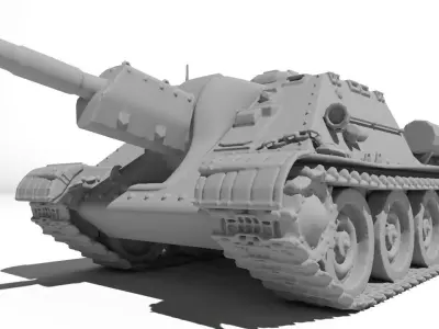 Tank Su122 for 3D print 3D print model