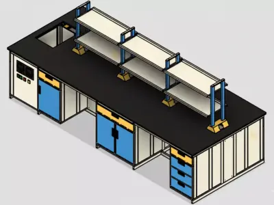 Ergonomic Laboratory Workbench - Professional Lab Furniture 3D model