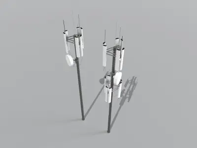 Cell Phone Towers 2 Low-poly 3D model