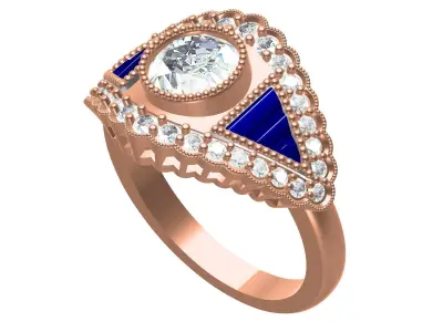 Antique Vintage Engagement ring For Men 3D print model