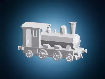 Low Poly Freight Engine 3D Print Model 3D print model