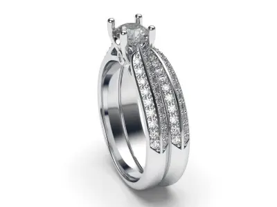 solitaire with ring sizes  9 part S90 3D print model