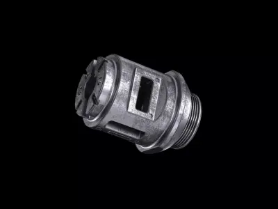 Muzzle brake industrial part technical design cad 3D model