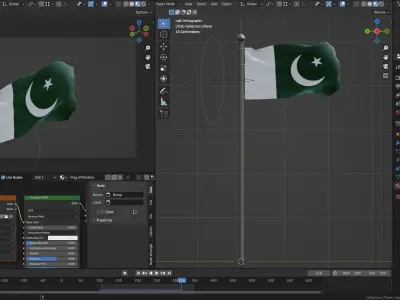 Animated Pakistan Flags 3D model