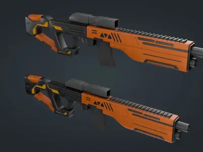 Sci-Fi Machine Gun - game ready - PBR Low-poly 3D model