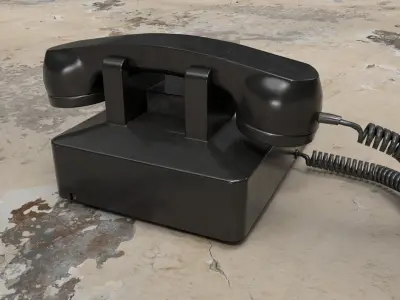 Classic rotary telephone Low-poly 3D model