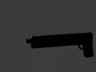 pistol Low-poly 3D model 6