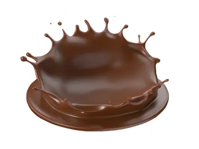 Chocolate Splash v3  Low-poly 3D model