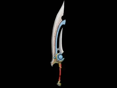 Low-poly Game Ready Fantasy Sword Low-poly 3D model