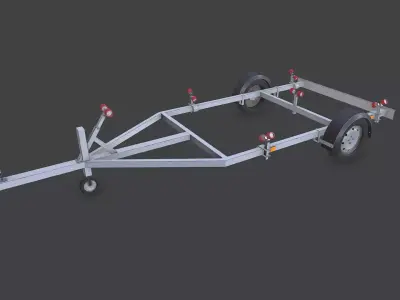 Boat Trailer Low-poly PBR Low-poly 3D model