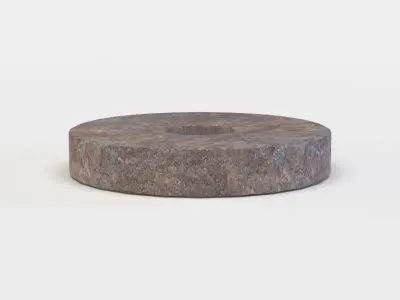 Millstone round stone Low-poly 3D model