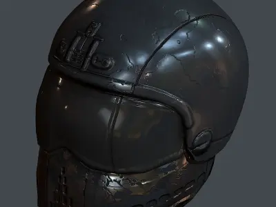 Gas mask helmet 3d model scifi Low-poly Low-poly 3D model Low-poly 3D model 2