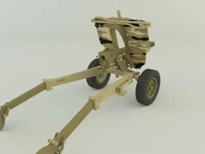 Howitzer 105mm cannon gun 3D model
