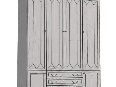 Door bookcase in Antique color 3D model