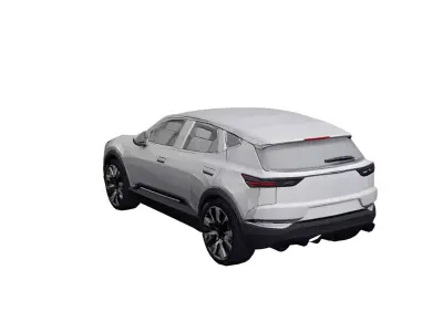 Polestar 2025 Low Poly Electric Sedan Vehicle Model Low-poly 3D model