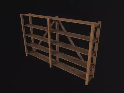 Pottery Shelf Long Low-poly 3D model purchase
