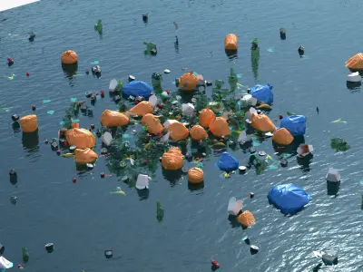 Trash Concentration Area at Sea 3D model