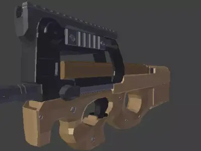 FN P90 Low Poly Game Ready Tactical SMG PBR Optimized Low-poly 3D model
