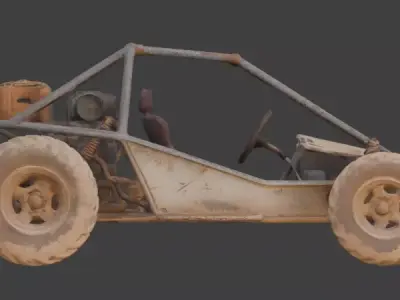 Wild West Sand Buggy Low-poly 3D model