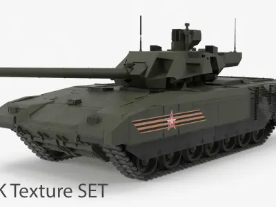 T-14 Armata Green Clean Low-poly 3D model