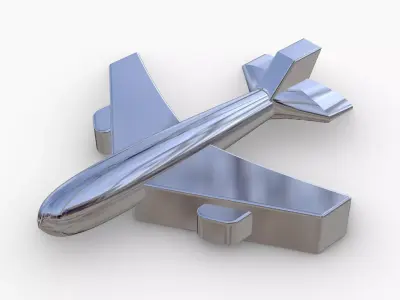 Airplane Model silver 3D model