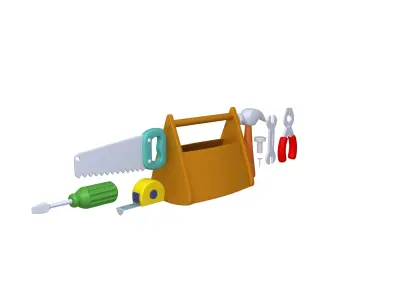 Garage Tools Cartoon 3D model
