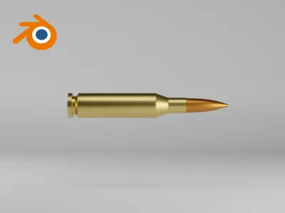 Sniper rifle bullet 50 BMG Cartidge 3D model