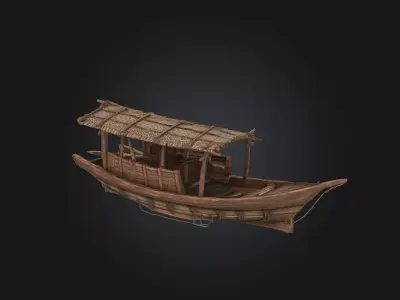 Rustic Riverboat  Drift Through Time and Tranquility 3D model