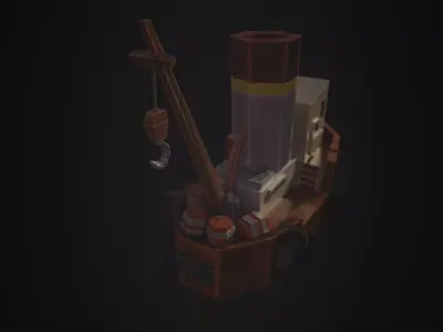 mini ship Low-poly 3D model