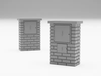 Electrical junction boxes H0 scale 3D print model